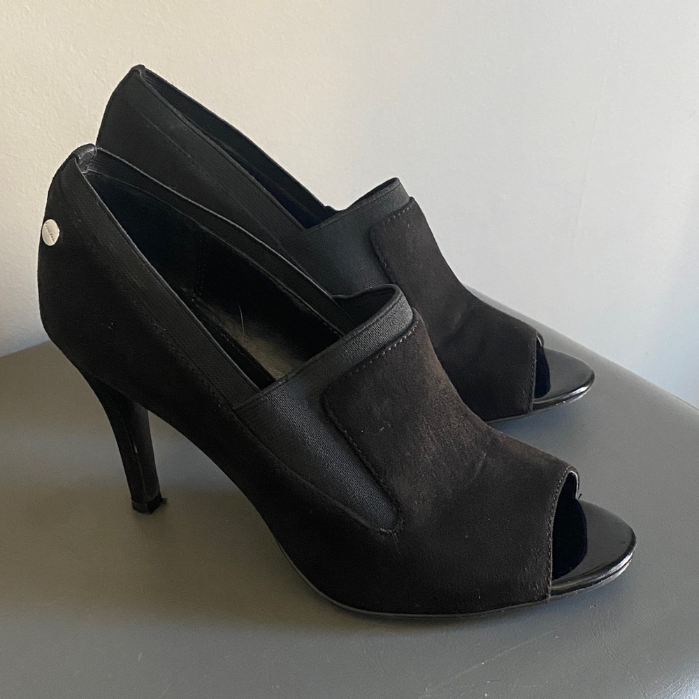 Calvin Klein Black Peep-Toe Heels